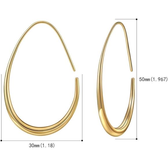 NEW Silver Plated Teardrop Dangle Earrings Choose Gold or Silver Hoops - Picture 6 of 8